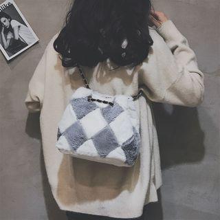 Quilted Furry Bucket Bag