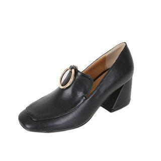 Hoop-accent Cutout-heel Loafers