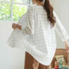 Open-front Check Summer Cardigan