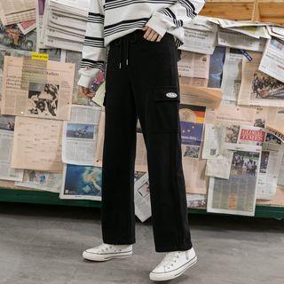 Cropped Lettering Knit Pants