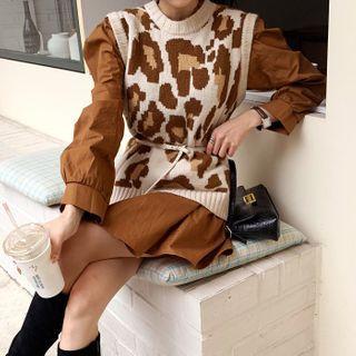 Crewneck Leopard Vest