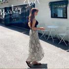 Band-waist Paisley Maxi Tiered Skirt Ivory - One Size
