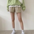 Band-waist Pocket-side Shorts Ash Gray - One Size