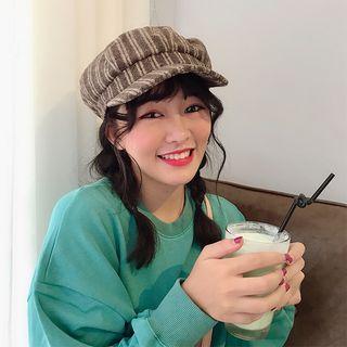 Acrylic Blend Striped Newsboy Cap