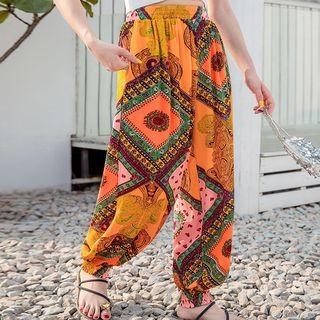 Patterned Loose Fit Pants