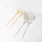 Flower Alloy Fringed Earring 1 Pc - Gold - One Size