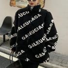 Lettering Long-sleeve Jacket As Shown In Figure - One Size