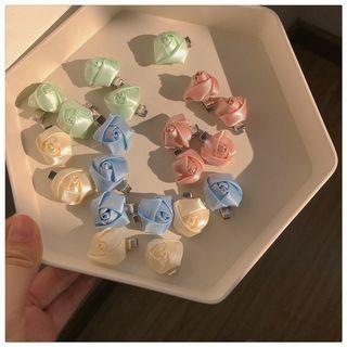 Set Of 5: Rose Fabric Hair Clip