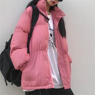 Button Padded Coat Red - One Size