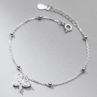 925 Sterling Silver Butterfly Bracelet Silver - One Size