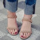 Braided Strap Block-heel Sandals