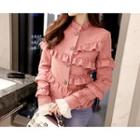 Stand-collar Frilled Jacket