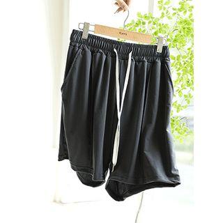 Band-waist Seam-detail Shorts