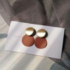 Matte Disc Dangle Earring 1 Pair - 925 Silver - Stud Earrings - One Size