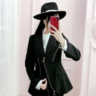 Star-accent Zip Blazer