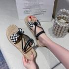 Checker Print Bow Sandals