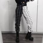 Two Tone Plaid Harem Pants
