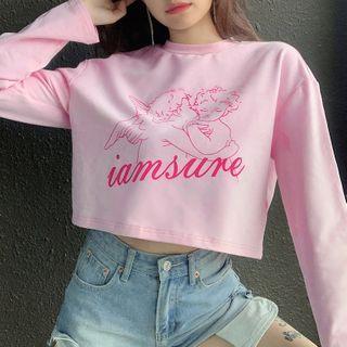 Long Sleeve Angel Print Top