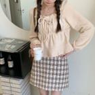 Ribbon Blouse / Mini Skirt