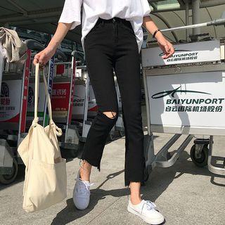 Cut-out Boot-cut Jeans