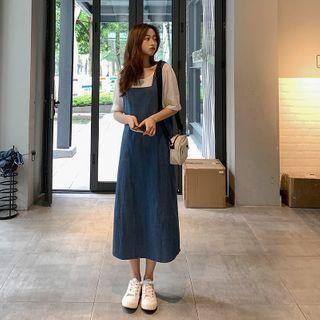 Midi Shift Pinafore Dress