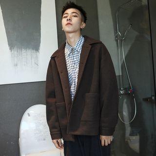 Cropped Woolen Button Jacket