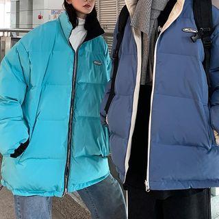 Couple Matching Logo Padded Zip-up Jacket