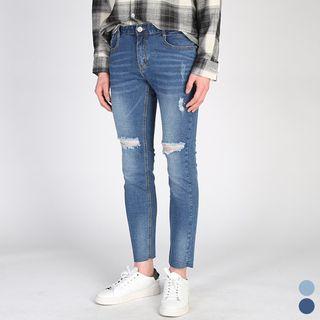 Slit-thigh Skinny Jeans