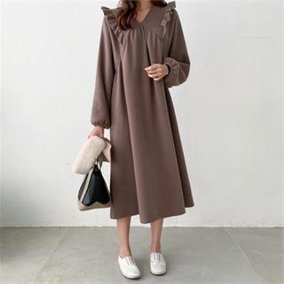 Frill-trim Napped Dress