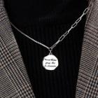 Lettering Disc Chain Necklace S925 Sterling Silver - As Shown In Figure - One Size