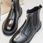 Front-zip Faux Leather Chelsea Boots