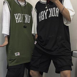 3/4-sleeve T-shirt / Lettering Vest