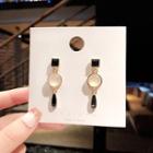 925 Sterling Silver Cat Eye Stone Drop Earring 1 Pair - E1548 - Black - One Size