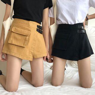 Buckled A-line Mini Skorts
