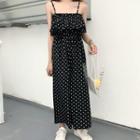 Spaghetti Strap Dotted Cropped Jumpsuit