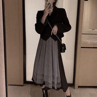 Set: Button Blazer + Midi Dress