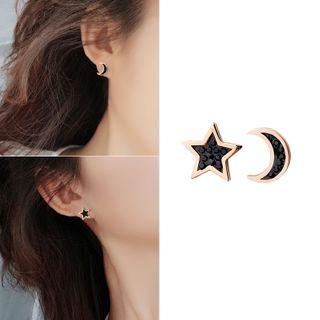 Star Stud Earring 1 Pair - E9514 - Star & Moon - One Size