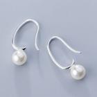 Faux Pearl Pull Through Earring 1 Pair - S925 Silver - Through Earring - One Size