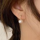 Faux Pearl Drop Ear Stud 1 Pair - Gold - One Size