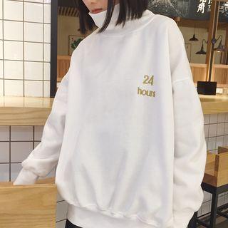 Embroidered High Neck Pullover