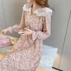 Doll Collar Floral Midi Dress