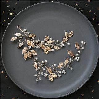 Wedding Faux Pearl Alloy Branches Headpiece Gold - One Size