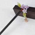 Flower Hair Stick F27 - Green & Purple - One Size