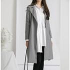 Double-breasted Tie-waist Trench Coat Gray - One Size