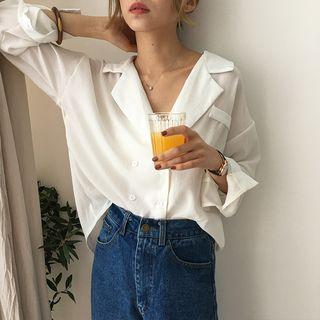 Long-sleeve Lapel Blouse