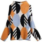 Color Block Geometric Pattern Sweater