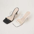 Transparent-trim Stiletto Sandals