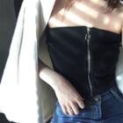 Zip-up Tube Top