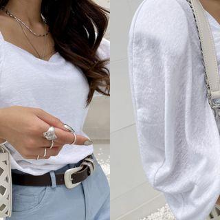 Puff-sleeve M Lange Top Ivory - One Size