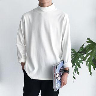 Couple Matching Long-sleeve Mock Neck T-shirt